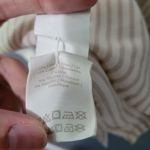 Boden Tunic Top Size 18 Linen Blend Gold Metallic Long Sleeve Womens Preppy - Picture 5 of 10